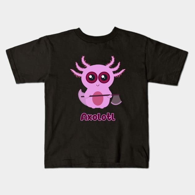 Axolotl - endangered Mexican salamander Kids T-Shirt by WatershipBound